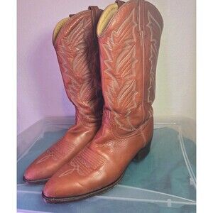Vintage Justin Ropers Boots 11 EE Deer Tan Leather Western Cowboy Square Heel US